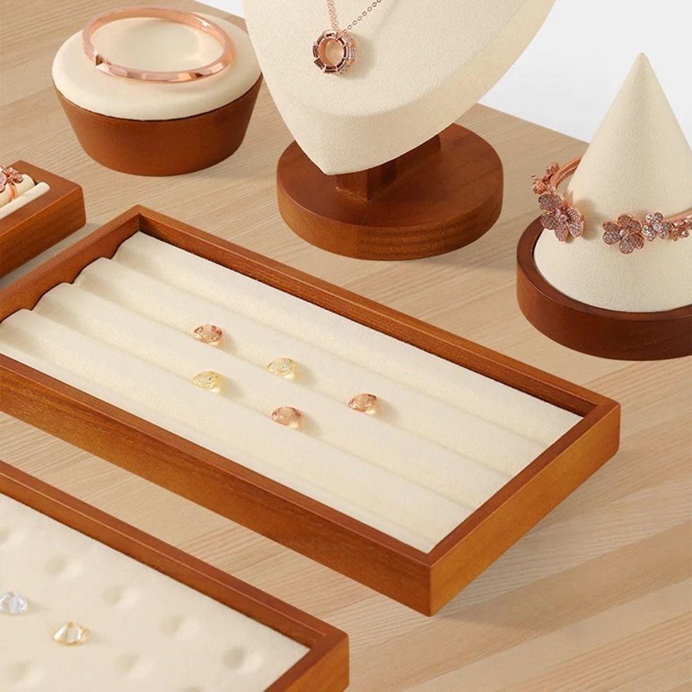 Stackable Flat Jewelry Tray Microfiber Valet Jewelry Display Props Jewelry Organizer  Nightstand