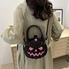 PU Pumpkin Shape Bag Skull Ghost Handbag Simple Halloween Shoulder Bag  Storage