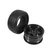 New 4Pcs Black Rubber Tires & Wheel Rims High Grip Tyre For HPI HSP On Road RC Car