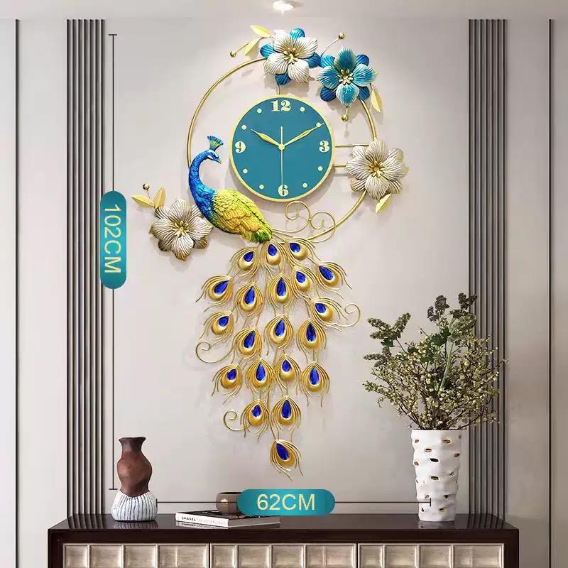 Orologio da Parete Pavone Soggiorno Orologio Creativo alla Moda Moderno Semplice ed Elegante Orologio da Parete Casa Silenzioso Orologio al Quarzo