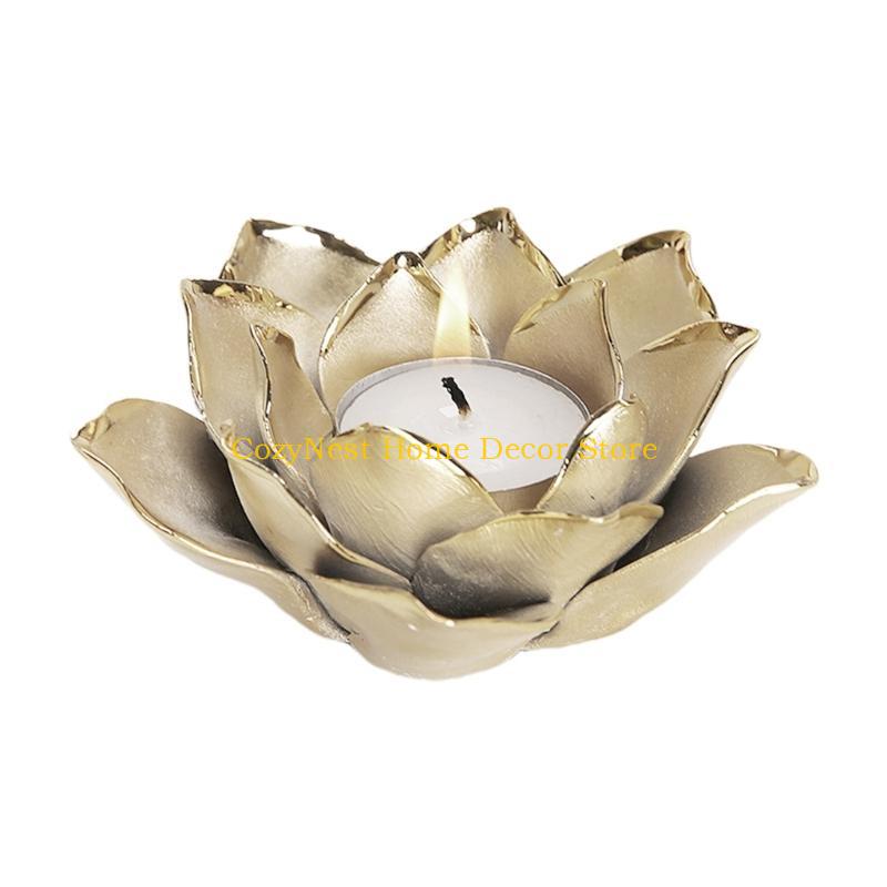 92MF Flower Candle Holder Ceramic Tea Light Holders Candlestick Stand Table Decor