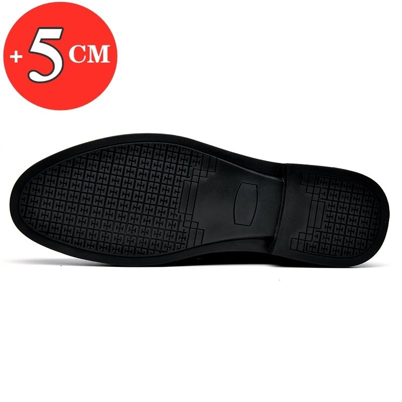 Fashion Flat/5CM Men Wedding Dress Shoes Loafers Men Elevator Shoes Slip On Height Increase Shoes Male Cowhide Leather Oxford Shoes