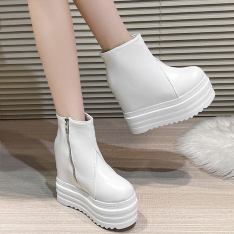 Mode High Heels Damen Plateau Stiefeletten Mode Keile Elegante Schuhe 2025 Winter Designer Kurze Stiefel Kleid Pumps Zapatillas Mujer