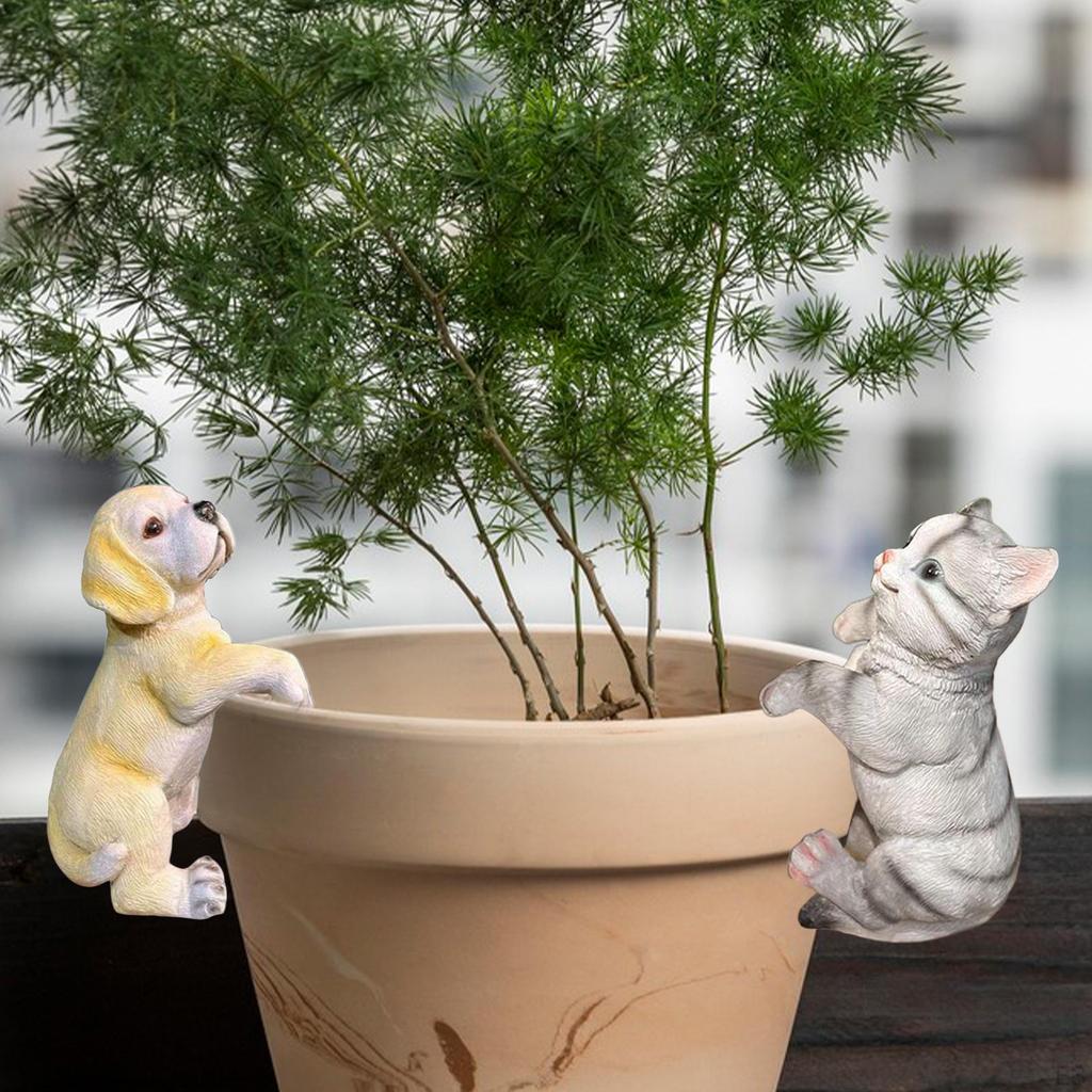 Blumentopf Gartenfigur Niedliche Tierstatue Bonsai Randdekoration Hängende Skulptur Vase