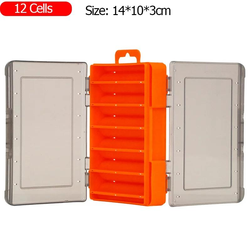 Fishing Tackle Box 12 14 Compartments Fishing Accessories Lure Hook Storage Case Double-Sided PP Fishing Tool Organizer Boxes