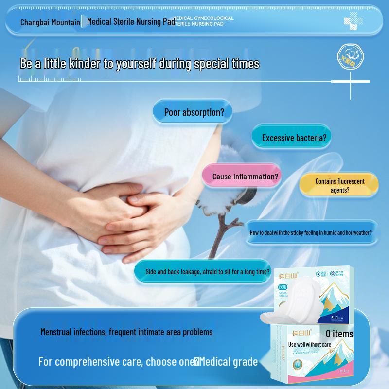 Changbai Mountain Medical Gynecology Menstrual Pads - Sterile Care for Day & Night Use