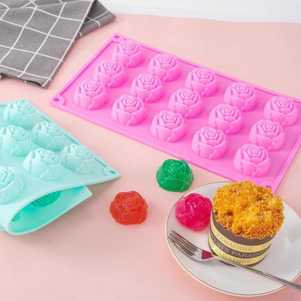 15 Fächer rosafarbene Silikon-Kuchenform Eiscreme-Pudding-Gelee-Form DIY Handgemachte Seifenform