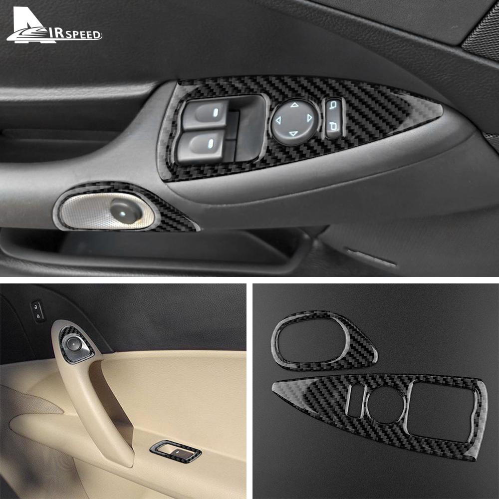 Echte Weiche Kohlefaser für Chevrolet Corvette C6 2005 2006 2007 2008 2009 2010 2011 2012 2013 Türfenster-Knopfpanel Aufkleber