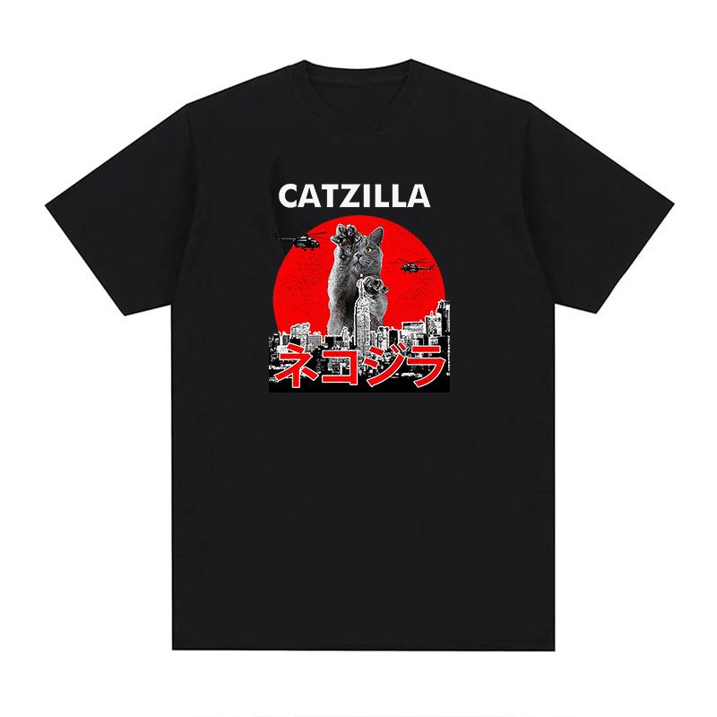 Catzilla Tshirt Unisex Unisex Plus Size Fashion Oversized Breathable Oneck Casual Streetwear Harajuku Summer Unisex Tees