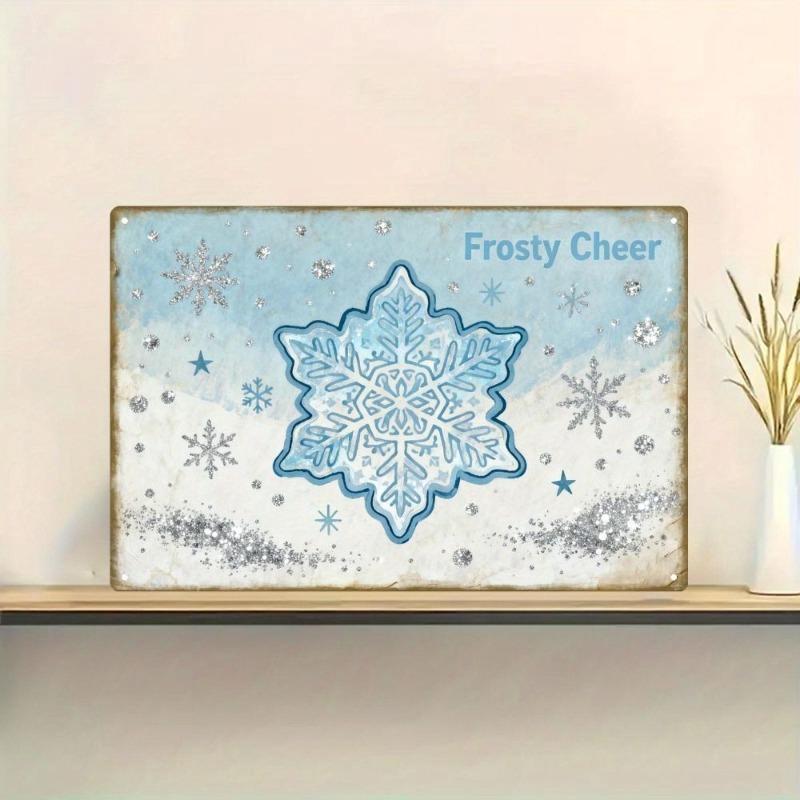 Vintage Merry Christmas Metal Sign, Retro Holiday Wall Decor 20x30cm