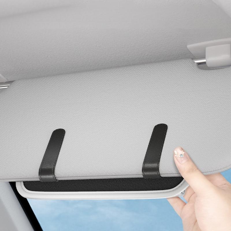 Multipurpose Wear Resistant Car Eyeglass Holder with Magnetic Lid, PU Leather Sunglasses Case Organizers for Auto Visors