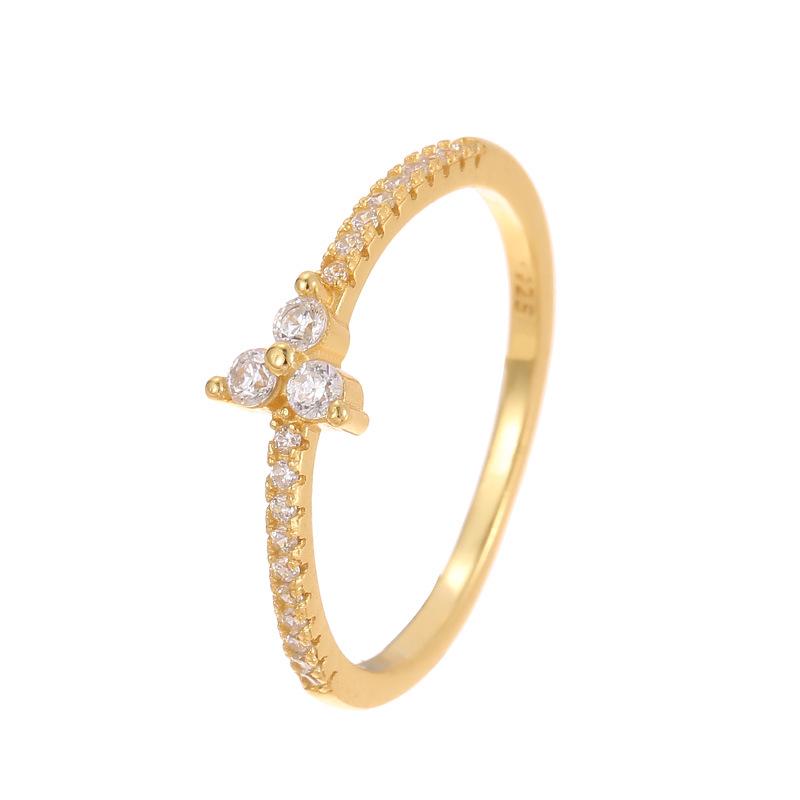 Banyan Tree S925 Silver Diamond Korean Ring - Women's Simple, Versatile Index Finger Jewelry