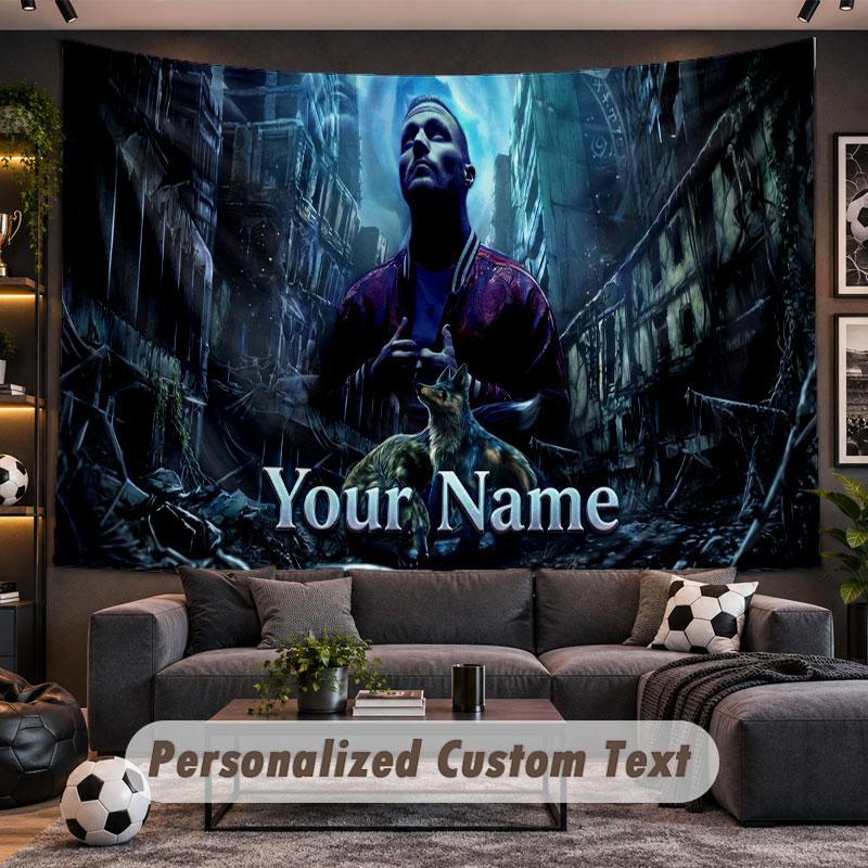 Wall Hanging Tapestry Custom NameKontra K Pattern Personalized Printed Fabric Wall Decor