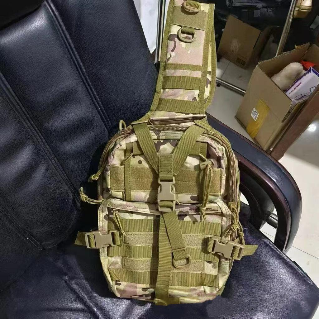 Rilibegan Brusttasche Wasserdichte Oxford Einzel-Schultertaschen Taktische Brusttaschen Große Kapazität Crossbody-Taschen Camouflage Brusttasche