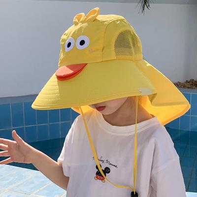 Pălărie de vară pentru copii, Pălărie adorabilă cu bor mare, Pălărie de protecție solară, Pălărie de pescar pentru bebeluș, băiat, fată, galben, mărime unică