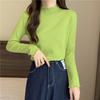 Autumn New Soft Waxy Semi-turtleneck Fungus Edge Knitted Sweater Women's Long-sleeved Sweater