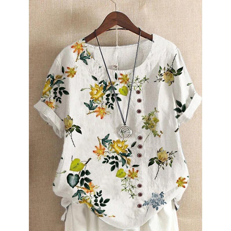 BITCED Women's Fashion Casual Short Sleeve O-Neck Blouses & Shirts