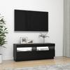 Vidaxl Szafka Pod Tv Z Oświetleniem Led, Czarna, 100X35X40 Cm