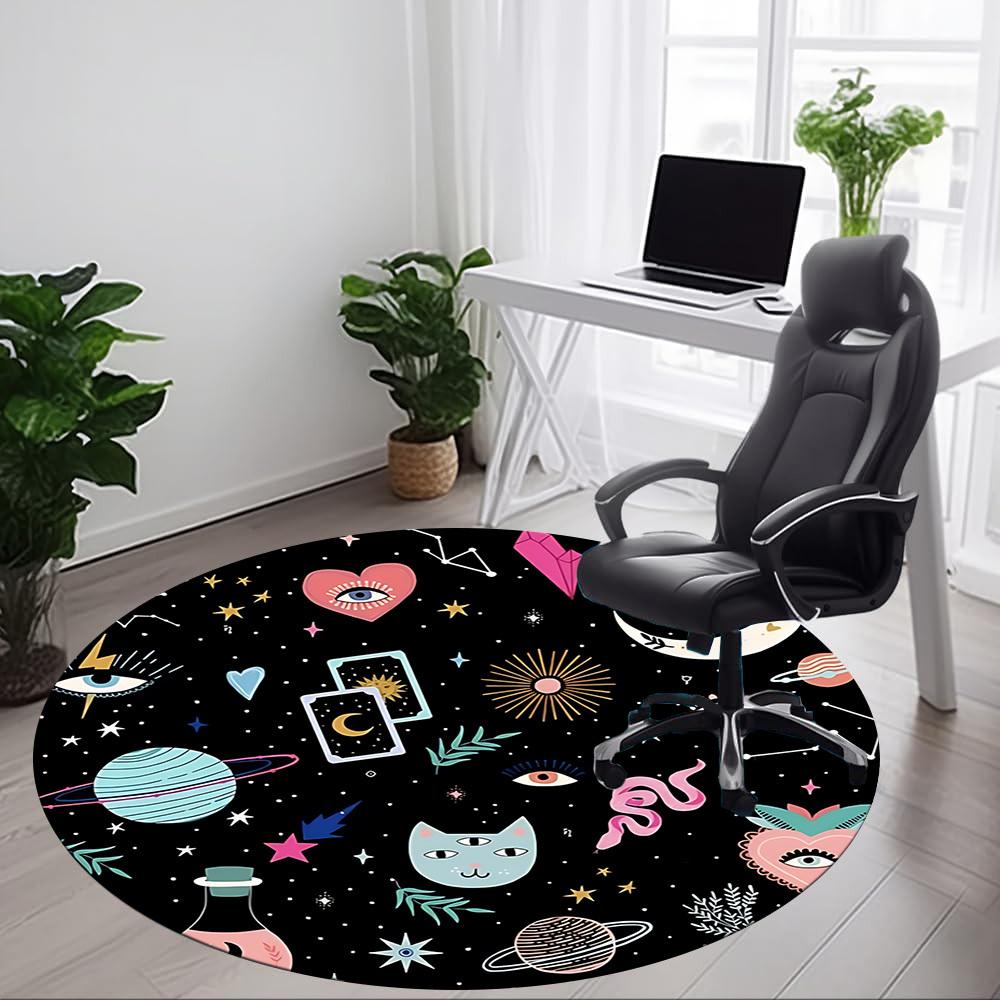 1pc Cosmic Symbols Chair Carpet for Office - Durable, Ideal for Chair Mats, Stylish & Functional Decorative Rug Yy260203036