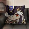 Cyno Cute Genshin Impact Cushion Cover Natural Linen Organic Fabric Double-Sided Printing Sofa Home Decor Gift Pillow Case