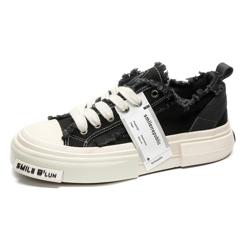 Fashion Men Sneakers Vulcanized Canvas Shoes Lace Up Personalized Design Skateboard Street Style Sports Shoes Casual Outdoor Sneakers 44