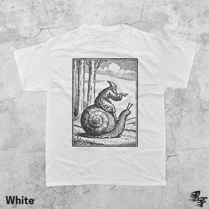 Retro Medieval Snail Rider T-Shirt, Vintage 90s Renaissance Fantasy Tee XL