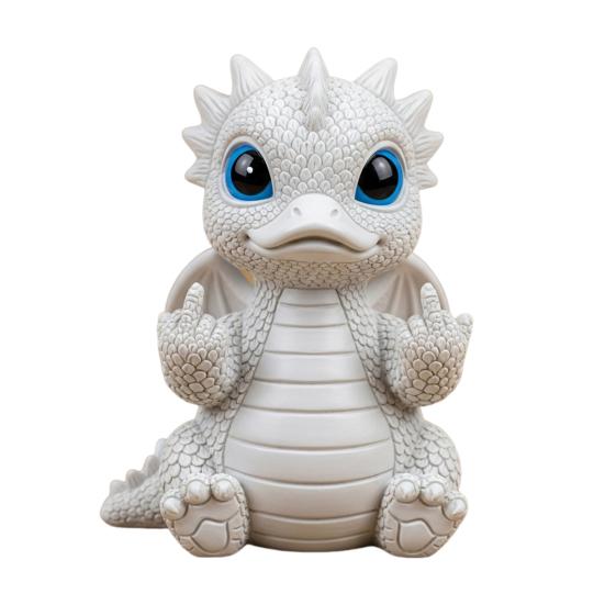 Dragon Duck Figurine Middle Finger Dragon Statue Desk Buddy Sassy Flip-off Duck Dragon Prank Gift
