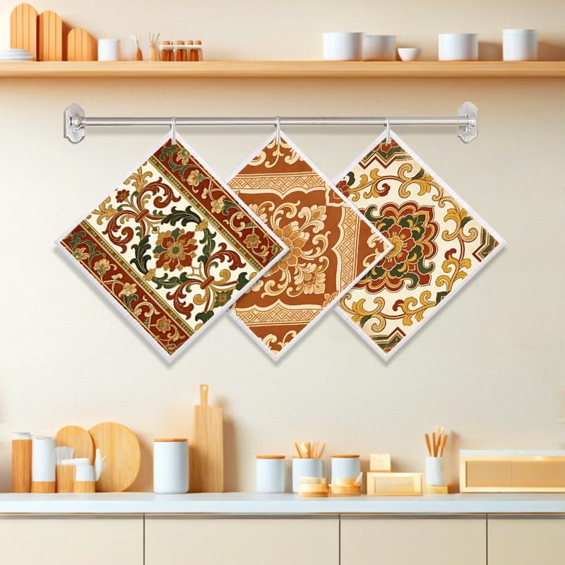

6PCS Cleaning Dishcloths Reusable Kitchen Dish Towels Vintage Mandala Flower Dishcloth Absorbent Lint Free Cloth Washable Duster Rags Tea Towels J118B-3 PCS
