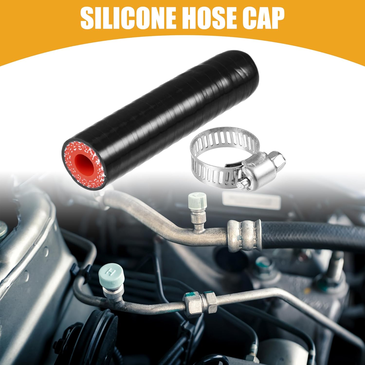 1 Комплект 8 мм 0,31  Внутренний Диаметр Универсальная Силиконовая Крышка Радиатора Заглушка Конца Вакуумного Шланга Впускного Коллектора - Автомобиль для Охлаждающей Жидкости, Байпаса Подогревателя, Вакуумного Водяного Порта - Силикон Черный Красный
