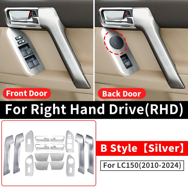 For Right Rudder Toyota Land Cruiser Prado 150 2010-2023 Door Handle Decorative Glass Switch Button LC150 Interior Accessories