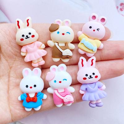 10Pcs New Cute Mini Cartoon Rabbit, Flat Back Resin Cabochons Scrapbooking DIY Jewelry Craft Decoration Accessorie
