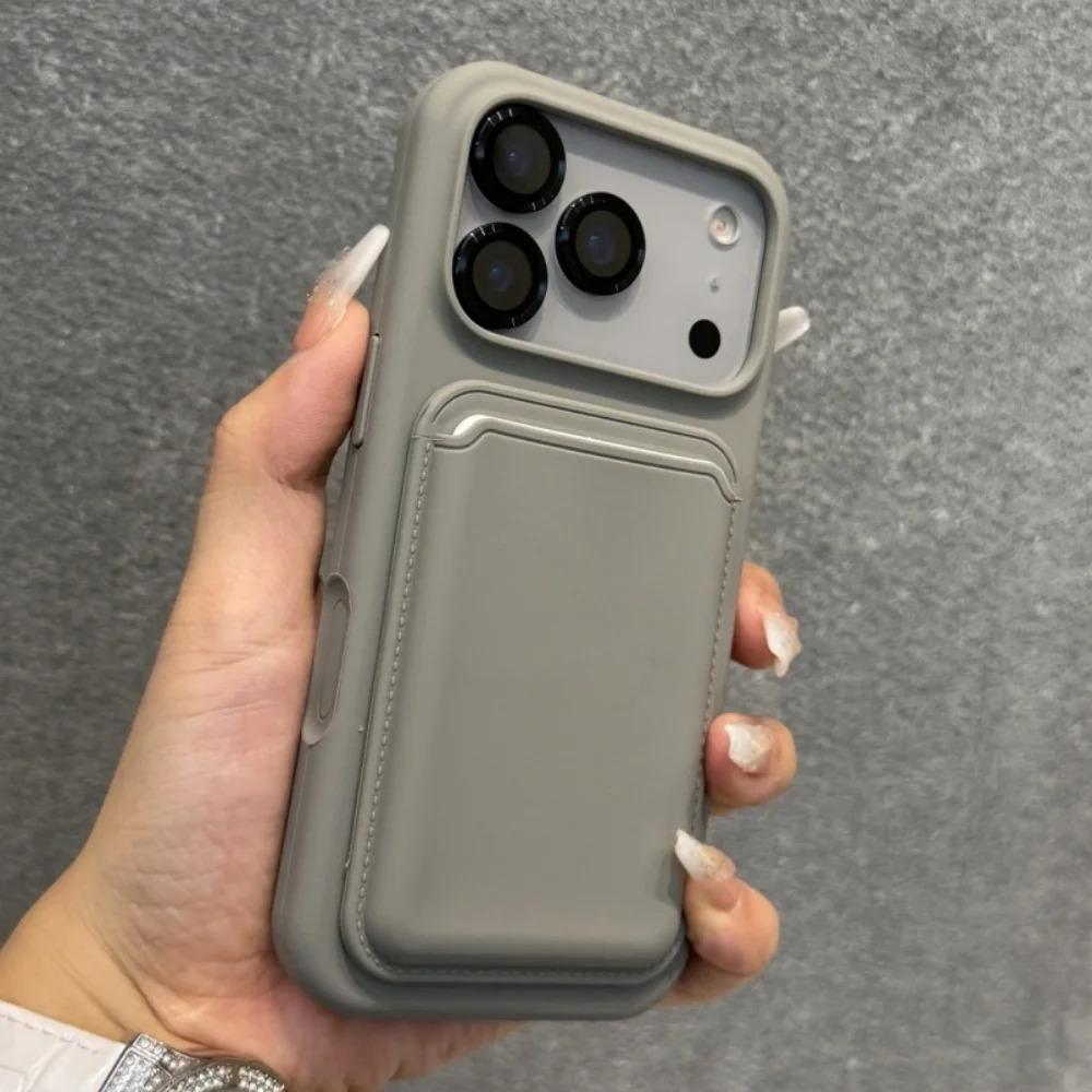 Magnetische flüssige Silikon-Handyhülle für iPhone 16 17 1 14 13 12 11 Pro Max mit Kartenfach Geldbörse Stoßfeste Hülle