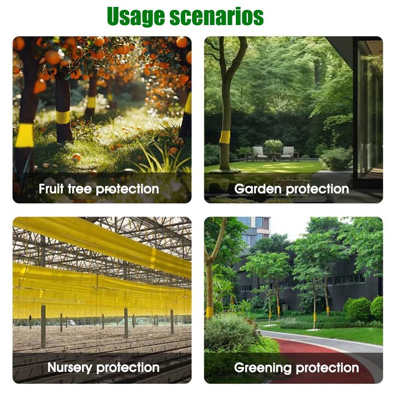 Doppelseitiges klebriges Insektenabwehrband Gelb Wasserdichte Baumumwicklung für Gartenpflanzen Effektive Schädlingsbekämpfung Gegen kriechende Insekten Ameisen Motten