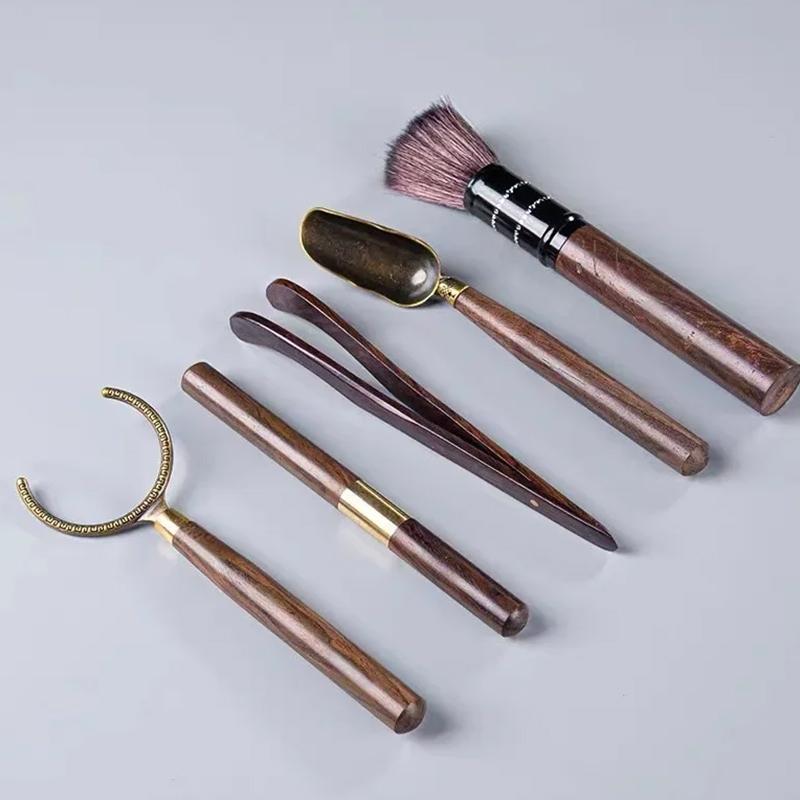 

Инструменты для заваривания чая в китайском стиле Чайная церемония Шесть джентльменов Чайная утварь Керамические банки для чая Посуда из черного дерева Чайные наборы Принадлежности