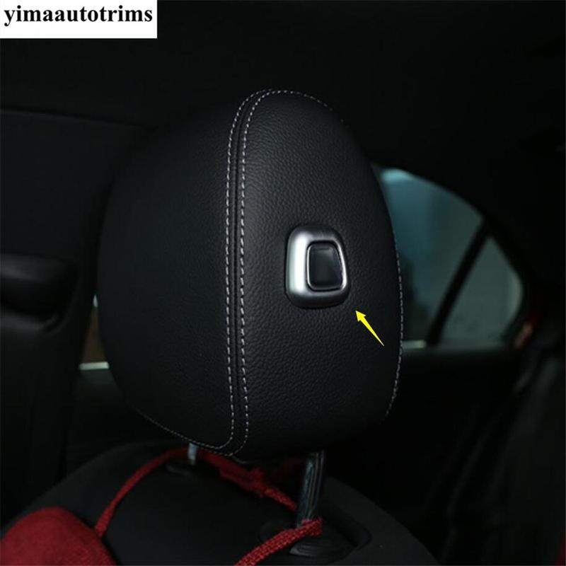 Seat Head Pillow Adjust Button Cover Trim For Mercedes-Benz A Class W177 A200 A220  - 2024 Carbon Fiber / Matte Accessories