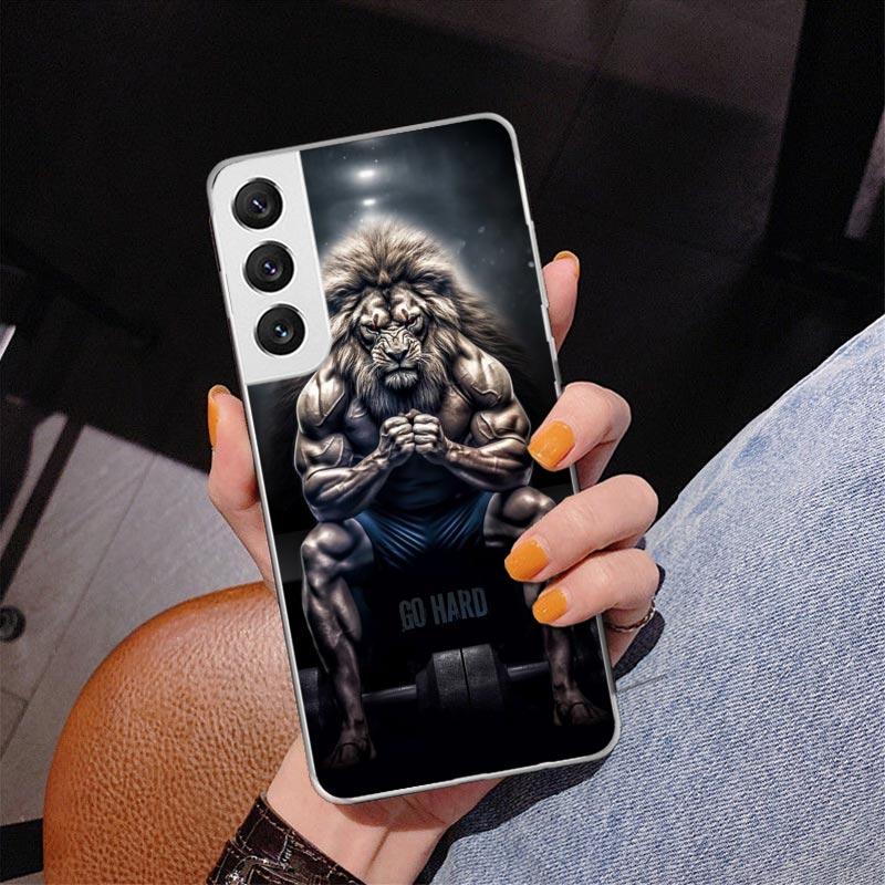 Lion Alpha Male Cub King Phone Case For Samsung Galaxy S24 S25 Edge S26 Ultra S23 S22 S21 Plus S20 FE + Personalized Print Cover