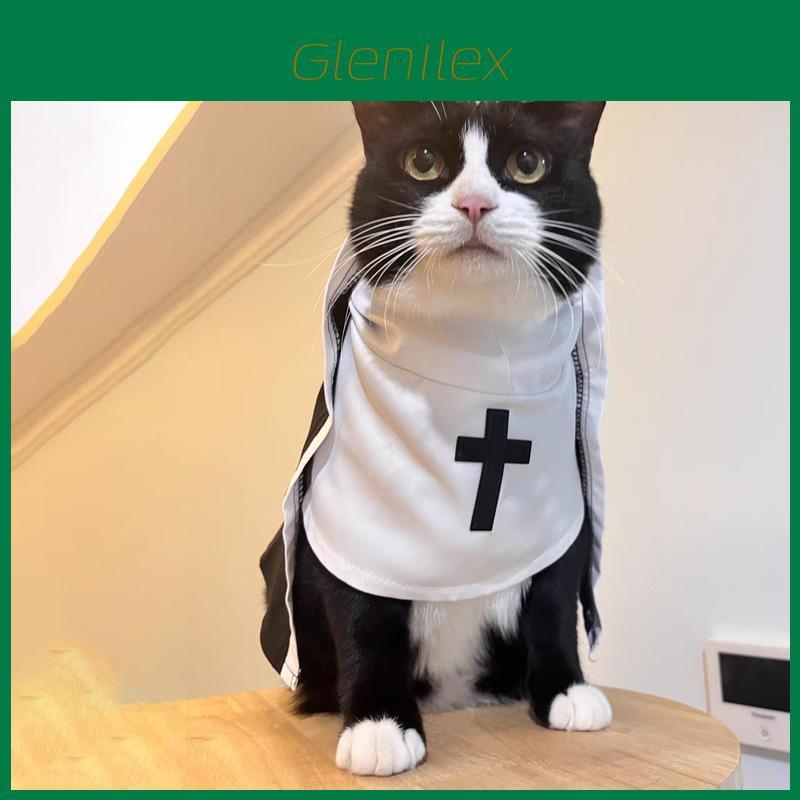 Nun Style Pet Costume Breathing Material Fun Photo Prop For Small And Medium Pets
