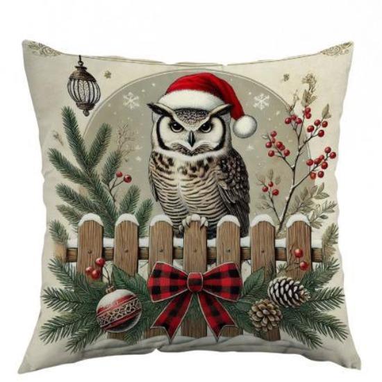 Christmas Pillow Cover Polyester Christmas Tree Print Home Cushion Cover Sofa Living Room Cushion