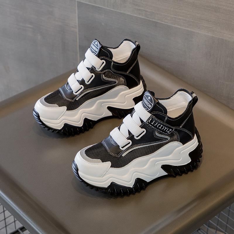 Trend autumn new thick-soled inner height-increasing women's shoes casual sports breathable versatile mesh shoes