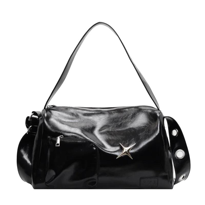 Women's PU Shoulder Bag Monochromatic Large Capacity Casual Bag Crossbody Bag Quality Trendy