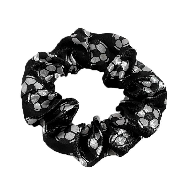 European Cross-Color Satin Sports Print Hair Tie