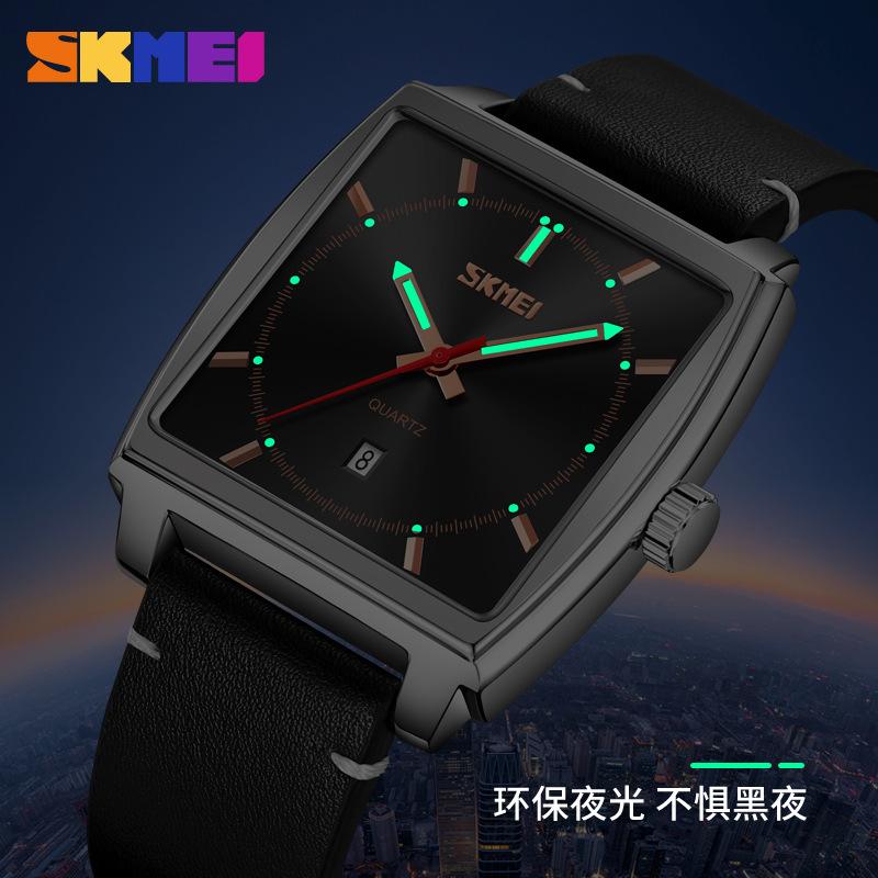 Men's watch barrel type large dial quartz watch waterproof belt business casual retro men's watch