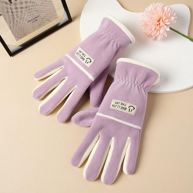 Warm Fleece Lined Full Finger Touchscreen Gloves Women Cycling Hiking Outdoor Winter Sports