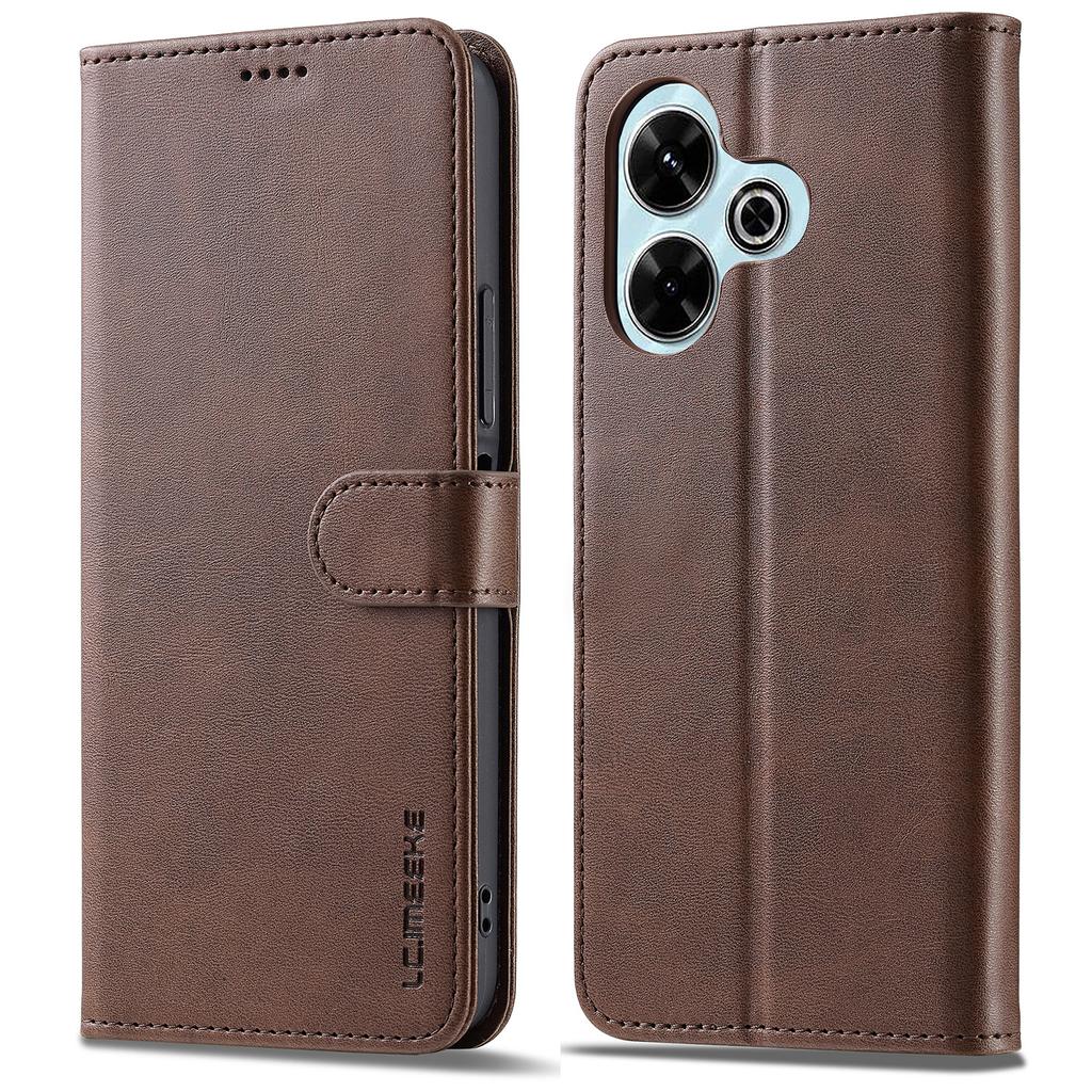 LC.IMEEKE Für Xiaomi Redmi 13 5G/13 4G Hülle Brieftasche Kalbsleder Textur Leder Handyhülle