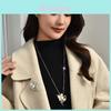 Womens Autumn Winter Long Chain With Flower Pendant And Pendent For Gift
