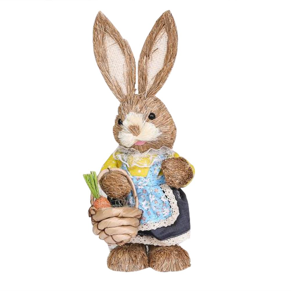 

Пасхальные украшения имитация соломенного кролика зайчика прекрасный изысканный праздничный декор принадлежности для детей синий