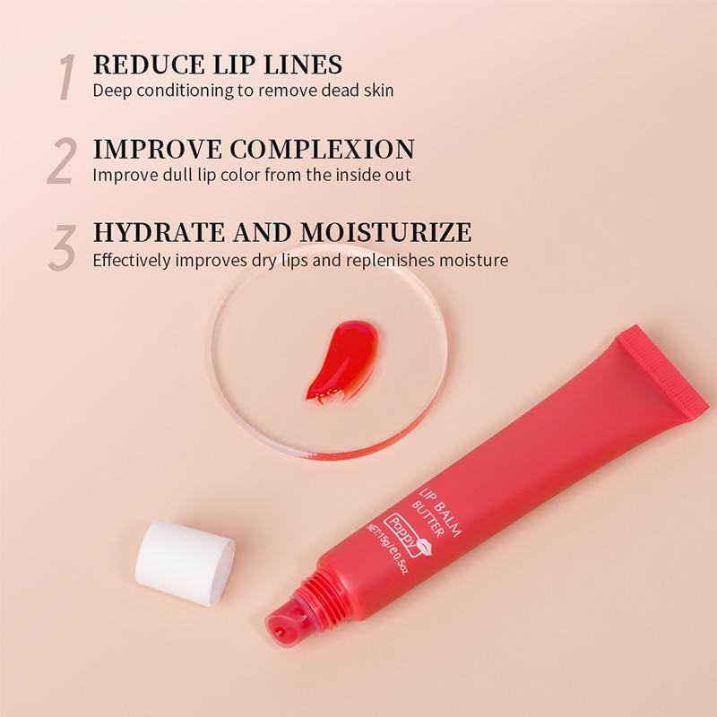 6Pcs Tinted Lip Butter Balm Set 6 Scents Shea Butter Lip Mask For Dry Lips 15g Each