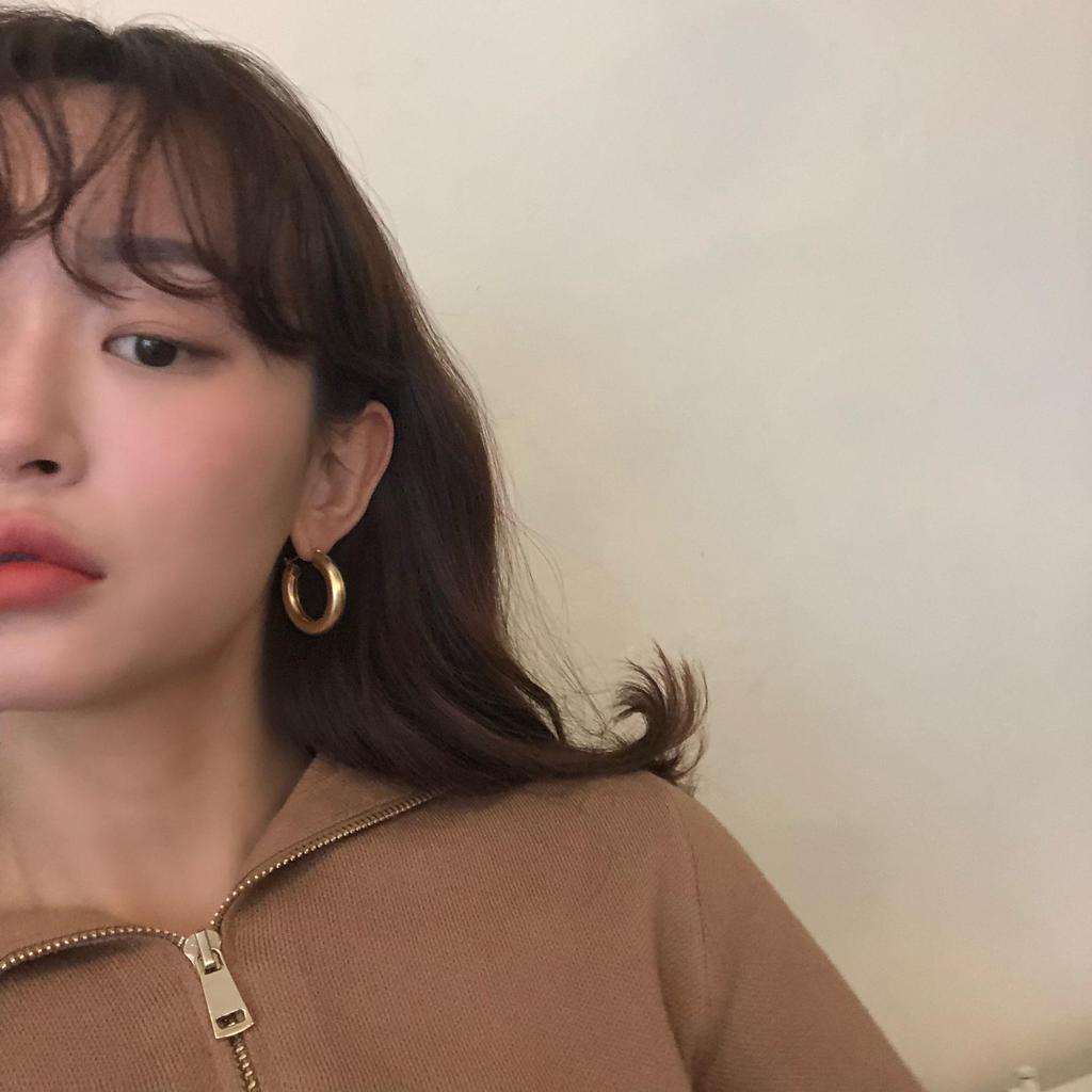 Anna's Influencer Style Metal Hoop Earrings: Simple, Versatile Circle Studs for Women