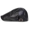 Newsboy Brand Latest Fresh Color Plain Solid Leather PU Faux School Old Vintage Men Caps British Painters Hats Spring Autumn Side Adjustable Flat