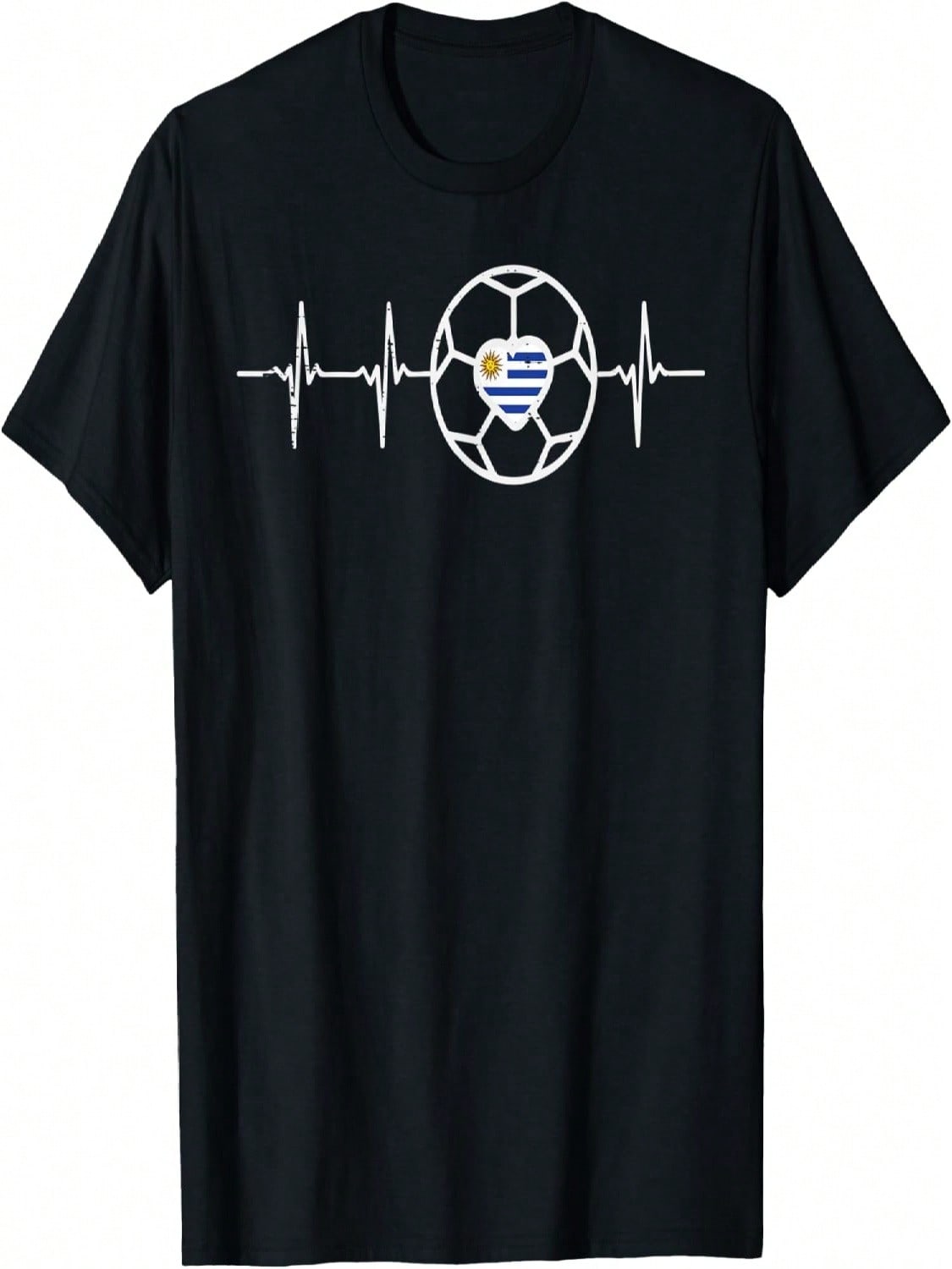 Heartbeat Uruguay Soccer Ball Football Fan unisex Wounisex Kids T-Shirt S разноцветный